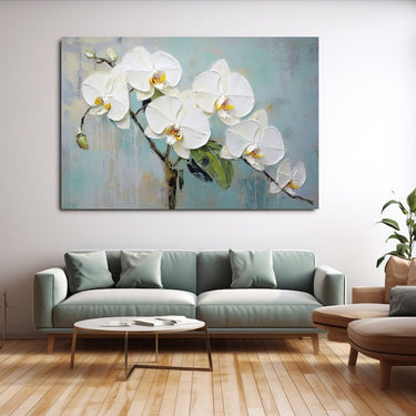Painting of White Orchids